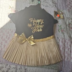 Black and Gold Happy New Year Dress For Dogs